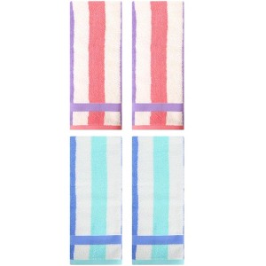 REGALWOVEN Striped Absorbent Soft Cotton Hand Towels for Bathroom 4 Pack - 1 of 4