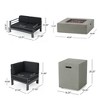 Christopher Knight Home Cape Coral Outdoor Aluminum 5 Seater Sectional Sofa Chat Set with 50000 BTU Fire Pit - 3 of 4