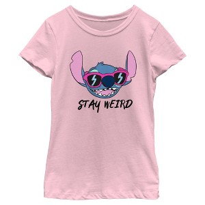 Girl's Lilo & Stitch Stay Weird Sunglasses Stitch T-Shirt - 1 of 4