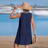Women's Navy Crochet Sleeveless Cover-Up Dress for Beach Getaways -Cupshe - 4 of 4