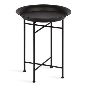 Kate and Laurel Mahdavi Round Metal Side Table, 16.5x16.5x20.5, Black - 1 of 4