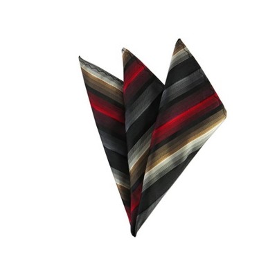TheDapperTie - Men's Stripe Woven 10 Inch x 10 Inch Pocket Squares Handkerchief