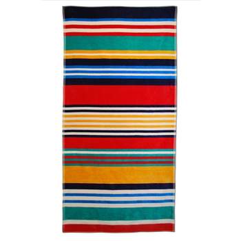 Bold Stripe Summer Cotton Oversized Beach Towel by Blue Nile Mills