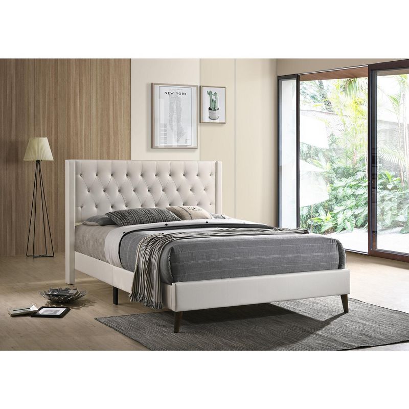 Passion Furniture Bergen Full Tufted Panel Bed, 5 of 8