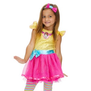 Disney Fancy Nancy Girls Cosplay Costume Dress Leggings and Headband 3 Piece Set Little Kid to Big Kid  - 1 of 4