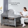 BabyBond 4 in 1 Baby Bassinet, Pack and Play, Large Playard Beside Sleeper with Mattress, Mosquito Net, Bottom Storage - 4 of 4