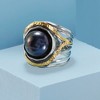 Ross-Simons 11.5-12mm Black Cultured Pearl Openwork Ring in Sterling Silver and 14kt Yellow Gold - 4 of 4