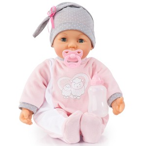 Hello Baby: 18" Baby Doll: Sheep Pink & Grey - 4 Sound Functions - 1 of 4