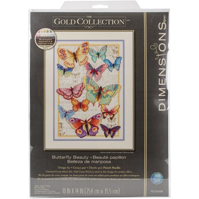 Dimensions Gold Collection Counted Cross Stitch Kit 10"X14"-Butterfly Beauty