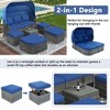 Sapphtopaz Patio Furniture Set Wicker Daybed Sectional Sofa Set with Retractable Canopy Coffee Table with Storage for Backyard, Garden, Gray - 4 of 4