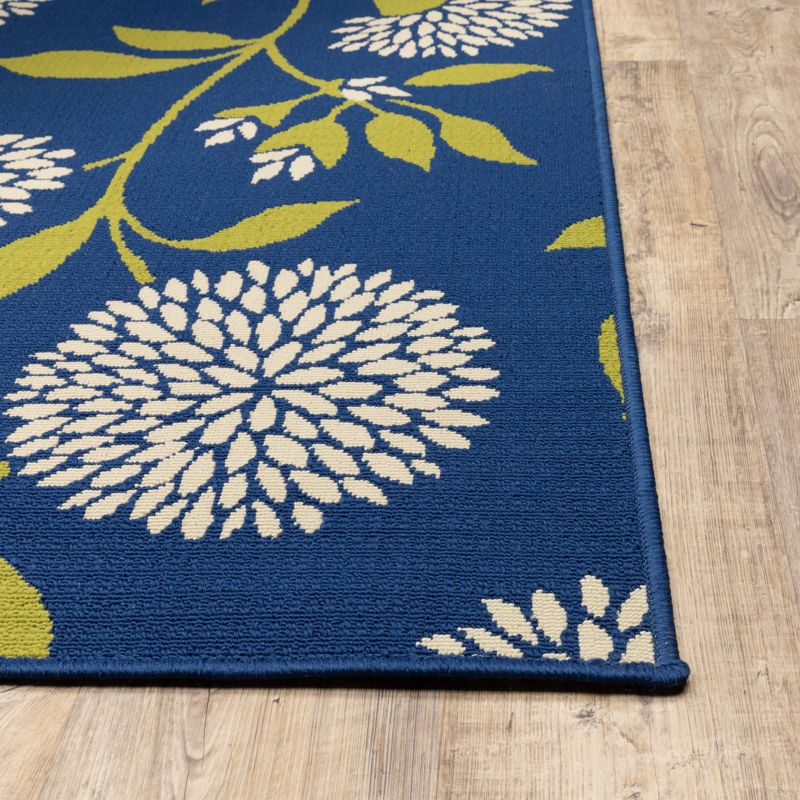 Cozumel Floral Patio Rug Blue/Green, 3 of 5