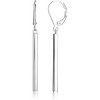 18K Yellow Gold or 14K Rose Gold Bar Drop Earrings | Sterling Silver Base - 2 of 4