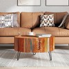 Coffee Table Multicolor Reclaimed solid wood, Iron 27.6 in diameter - 3 of 4