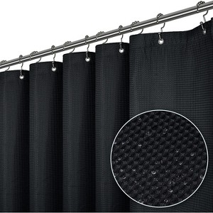 LiBa Premium Waffle Weave Shower Curtain - Water Repellent and Heavyweight, Hotel Quality, Machine Washable Liner for Bathroom - 1 of 4