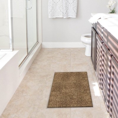Brown Microfiber Medium Pile Non-Slip Indoor Door Mat 24x36