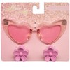 Willow & Ruby Kid's Fun Sunglasses with Hair Clip Set for Girls - Pink With Flower Hair Claws - 4 of 4