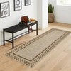 Modern Geometric Bordered Living Room Bedroom Rugs, Ultra Thin Soft Non Slip Large Carpet for Dining Room Office Classroom - 4 of 4