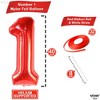 KatchOn, Giant Red One Balloon for First Birthday - 40 Inch | Berry First Birthday Party Supplies | Red 1 Balloon for First Birthday - 4 of 4