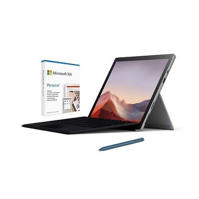 Microsoft Surface Pro 7 12.3" Intel Core i5 8GB RAM 128GB SSD Platinum + Surface Pro Signature Type Cover Black+Surface Pen Ice Blue+Microsoft 365 ...