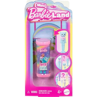 Barbie Mini BarbieLand Cutie Reveal Doll and Pet, 1.5" Cozy Cute Tees Series