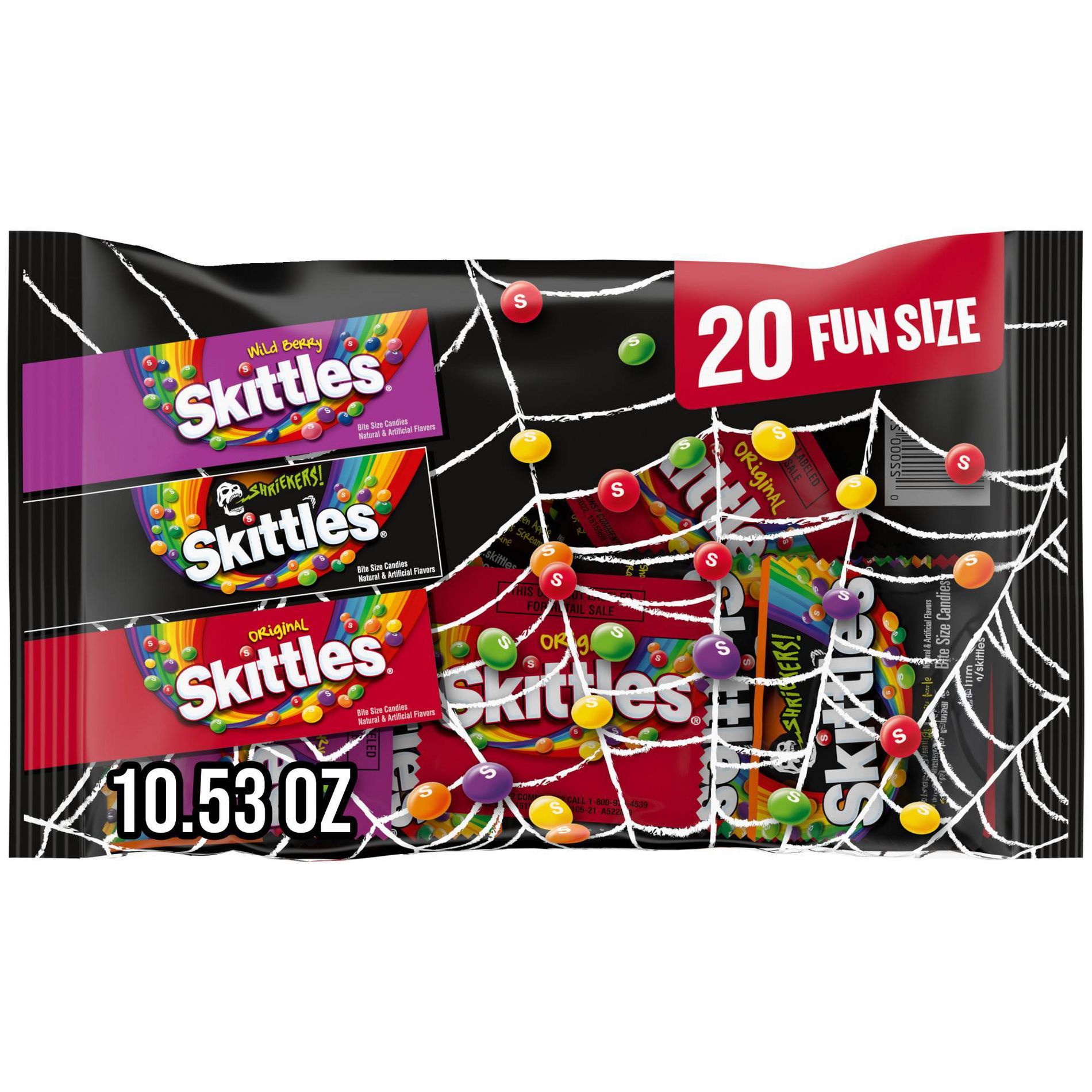 Skittles Mixed Halloween Variety Candy Bag Fun Size - 10.53oz