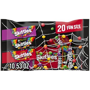 Skittles Original, Wild Berry & Shriekers Fun Size Chewy Halloween Candy Bag - 10.53oz/20ct