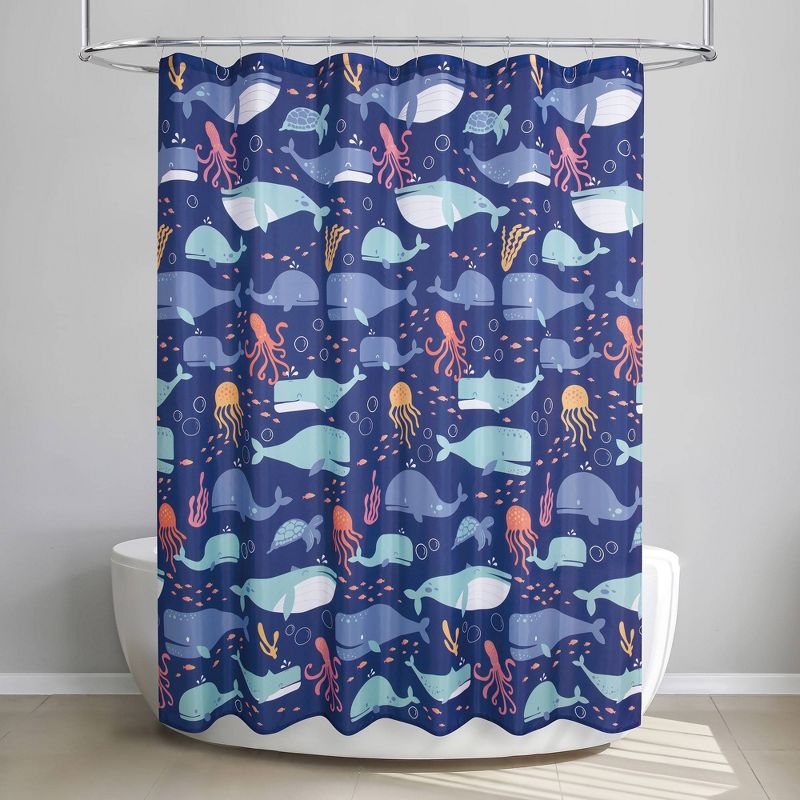 Whales Kids&#39; Shower Curtain - Allure Home Creations, 3 of 9