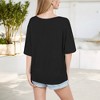 Anna-Kaci Women's Color Block V-Neck Oversized T-Shirt with Drop Shoulders - 3 of 3