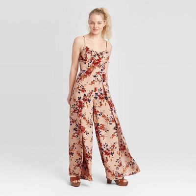 target red floral jumpsuit