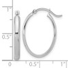 Black Bow Jewelry 3mm x 21mm 14k Yellow Gold & White Rhodium Plated Oval Hoop Earrings - 3 of 4