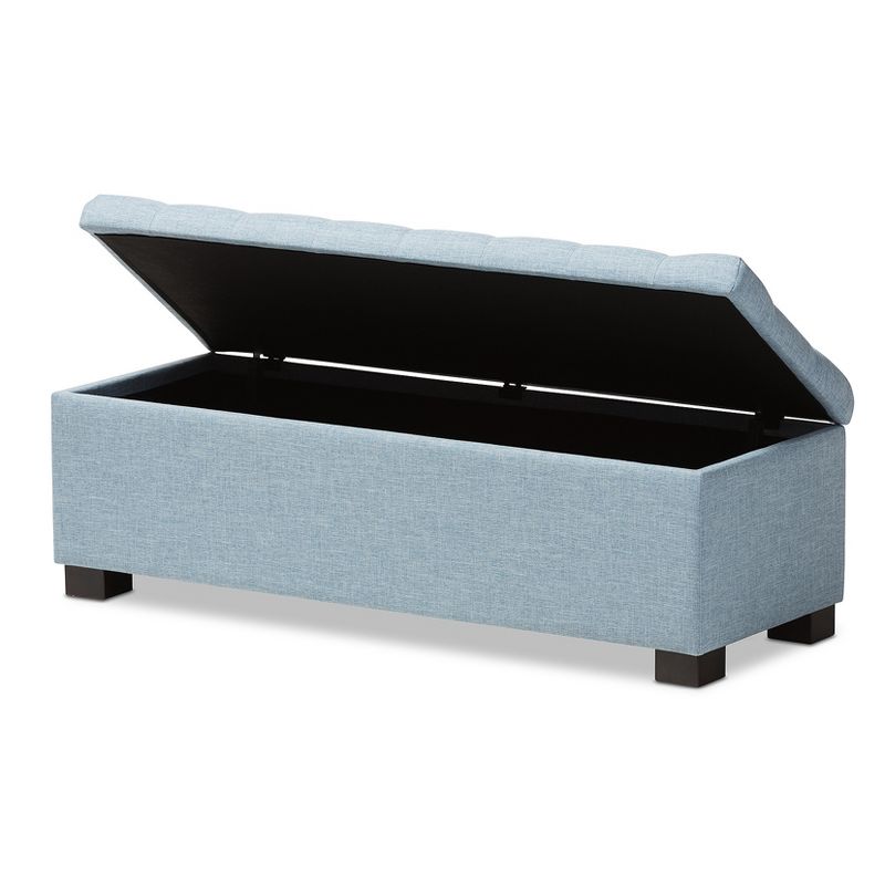 Roanoke Modern And Contemporary Fabric Upholstered Grid - Tufting Storage Ottoman Bench - Baxton Studio, 3 of 10