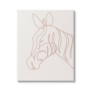 Wall Art by Lil' Rue Zebra Animal Line Doodle Kids' Unframed Canvas - Stupell Industries: Beige Digital Art for All Ages - 1 of 4