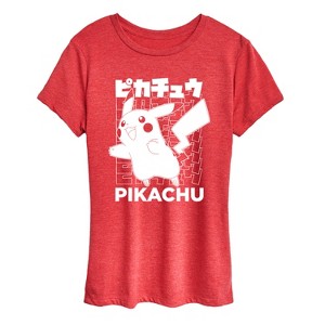 Women's - Pokémon - Pikachu Kanji Short Sleeve Graphic T-Shirt - 1 of 4