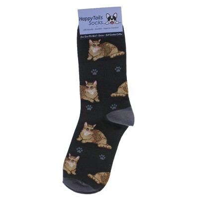 Novelty Socks 14.0" Orange Tabby Cat Socks. Happy Tails E & S Pet  -  Socks