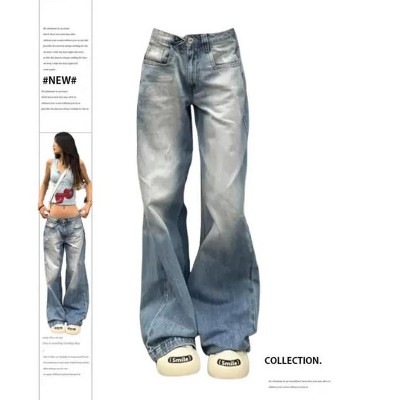 Mocamel Women's Summer New Wide-leg Low-rise Jeans
