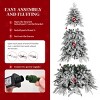 ChicFurnit Artificial Trees 7FT Christmas Tree Stands Slim Flocked Christmas Tree Holiday Decorate Tree for Home Party, White, 43"*43"*82.67" - 4 of 4