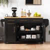 Kitchen Cart with Trash Can, Pull Out Cabinet and Rubber Wood Drop Leaf - 3 of 4
