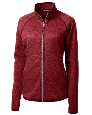 Women's Cutter & Buck Heathered Gray Houston Astros Mainsail Sweater-Knit Full-Zip Jacket