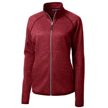 Target Heather Hoodie : Sweater-knit Jacket Red Mainsail Cardinal Xl - Cutter Buck Zip Full & - Womens
