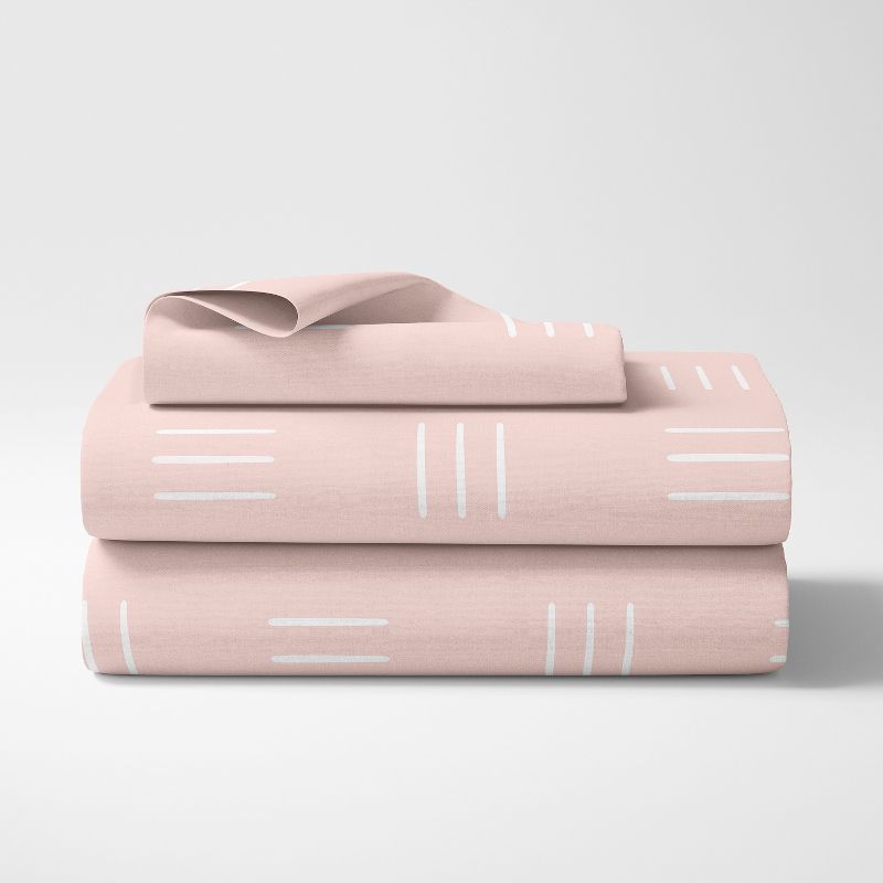 Sweet Jojo Designs Girl Kids Twin Sheet Set Boho Hatch Pink and White 3pc, 3 of 6