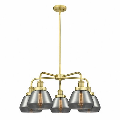 Fulton - 5 Light Stem Hung Chandelier In Art Deco Style-13.5 Inches Tall and 24.5 Inches Wide