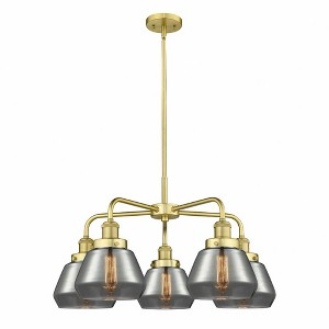 Fulton - 5 Light Stem Hung Chandelier In Art Deco Style-13.5 Inches Tall and 24.5 Inches Wide - 1 of 1