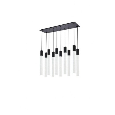 Modern Black Crystal LED 10-Light Island Pendant