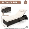 Jojoka 2pc Outdoor Chaise Lounge Chairs, PE Rattan Pool Loungers with Cushions, 5-Position Adjustable Backrest, Cup Holder, for Patio, Deck, Garden - 2 of 4