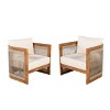 Acacia Wood Outdoor Set of 2 Club Chair with Curved Tub Design,Woven Rope Accents and Water-Resistant Cushions for Patio – The Pop Home - 4 of 4