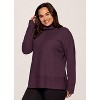 RBX Active Women's Lightweight Mock Cowl Neck Quilted Pullover Tunic with Thumbholes - 3 of 4