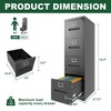 NicBex Narrow File Cabinet with Lock,Office Cabinet with Grooved Handles,Modern Storage Cabinet,Filing Cabinet for Home Office - 3 of 4