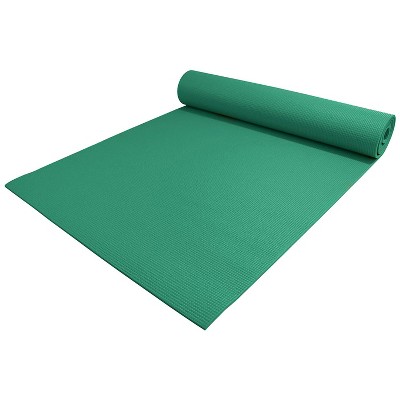 YogaAccessories Deluxe 72 Inch Long and 0.25 Inch Extra Thick High Density Double Sided Non Slip PVC Foam Pilates and Yoga Exercise Mat, Forest Green