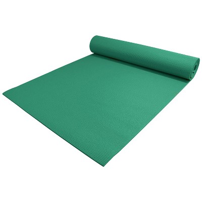 YogaAccessories Deluxe 84 Inch Extra Long and 0.25 Inch Thick High Density Double Sided Non Slip PVC Foam Pilates and Yoga Exercise Mat, Forest Green