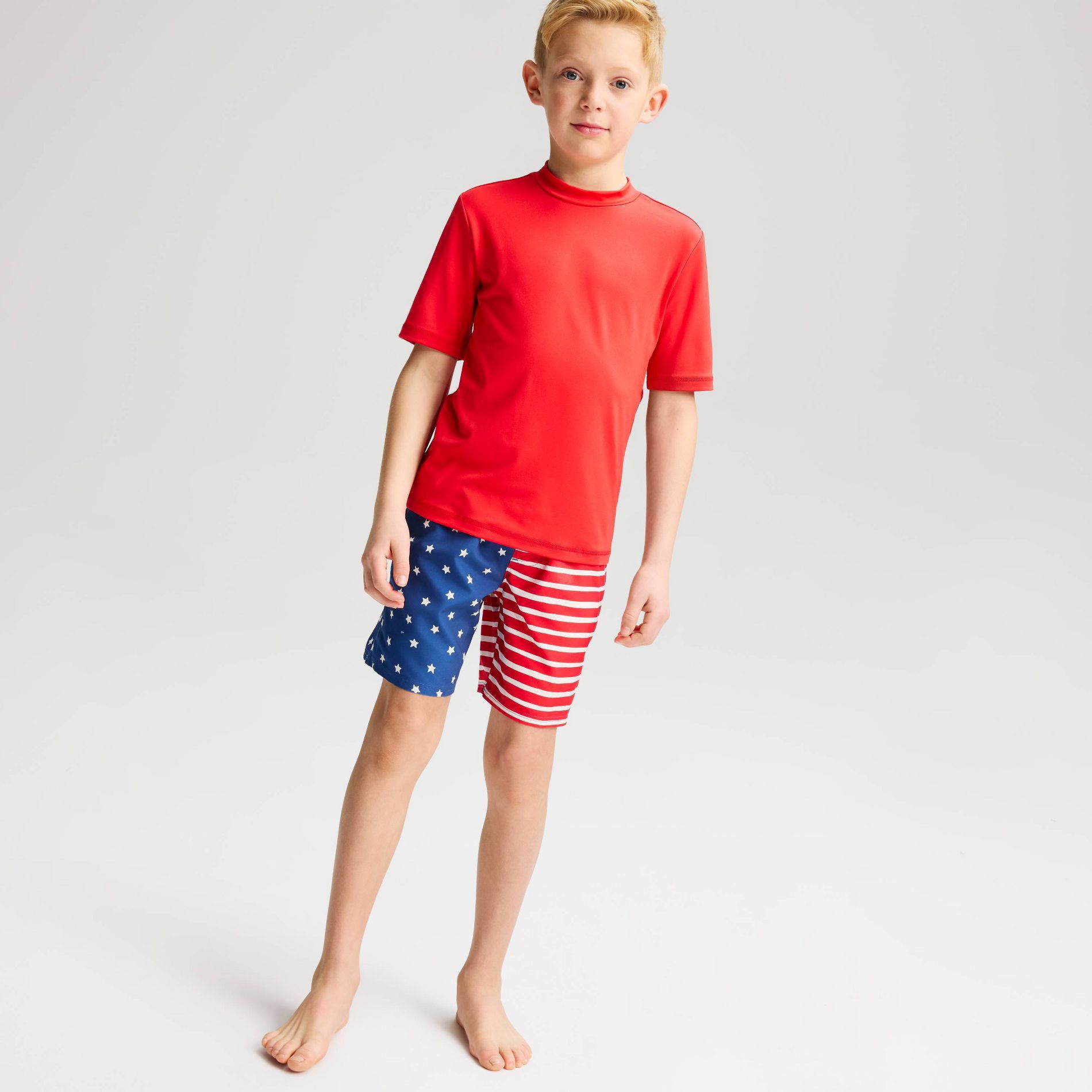 Boys' Americana Flag Swim Trunks - Cat & Jack™ Blue/Red